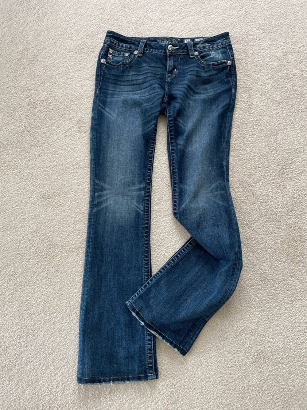 Miss Me Dark Blue Embellished Bootcut Jeans - Picture 2 of 7